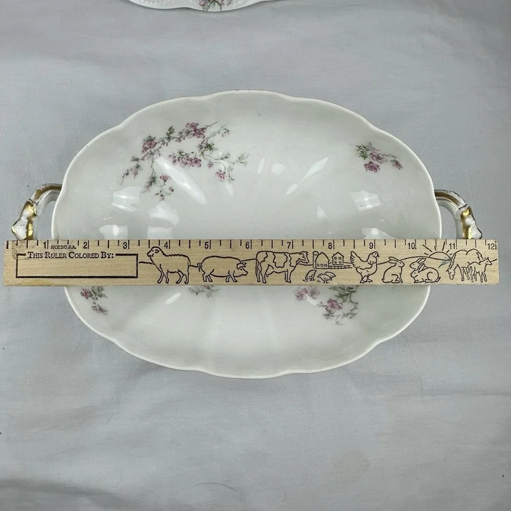 Antique Haviland Limoges Covered Tureen Schleiger 19 Blank 1 Pink Floral Gilt